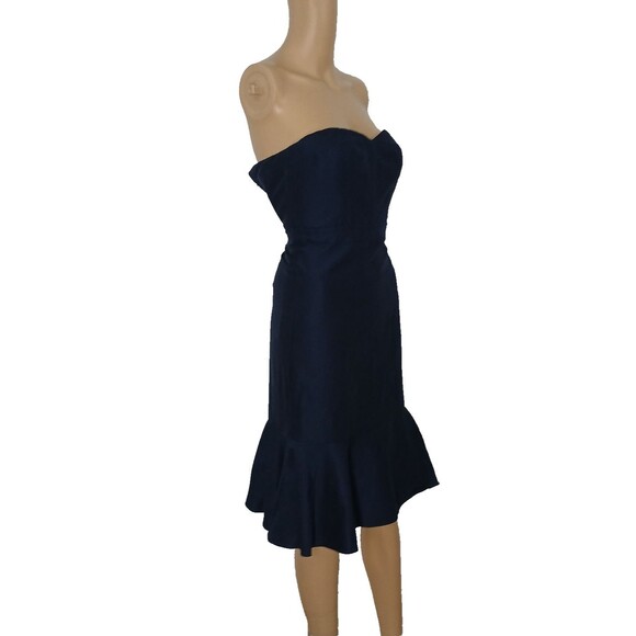J Crew Women's Size 2P Party Dress Strapless Ruffle Hem Sweetheart Neckline Sexy - Picture 6 of 14